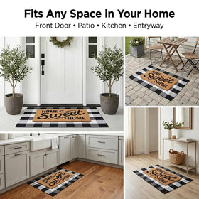 Homydecor durable coir mat shields floors from dirt