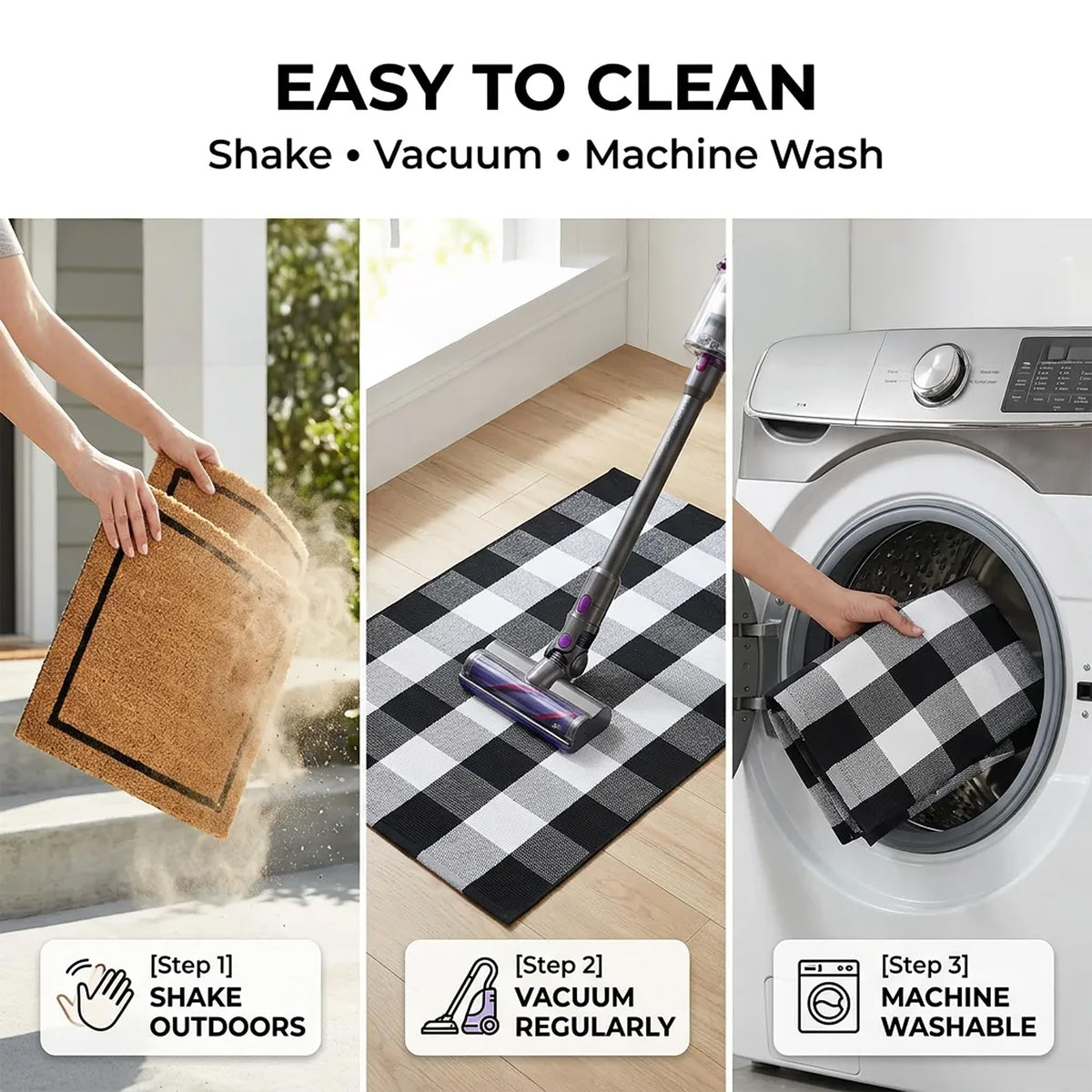 Homydecor washable cotton rug offers easy care and fresh look