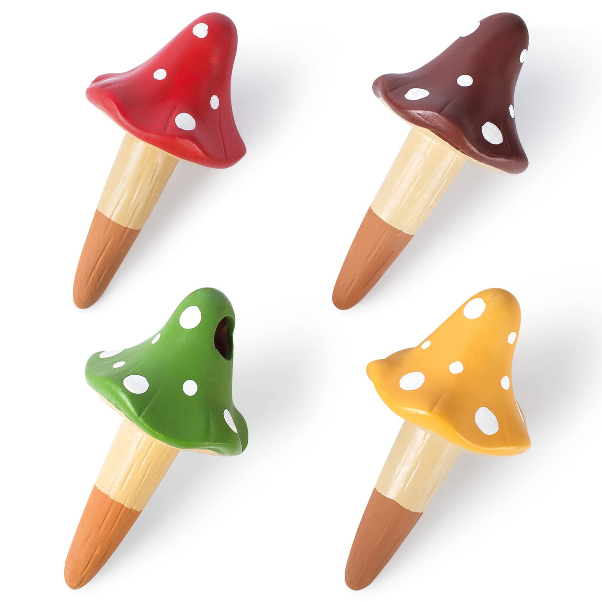 HOMYHEE mushroom-shaped waterer in soil delivers steady moisture for indoor plants