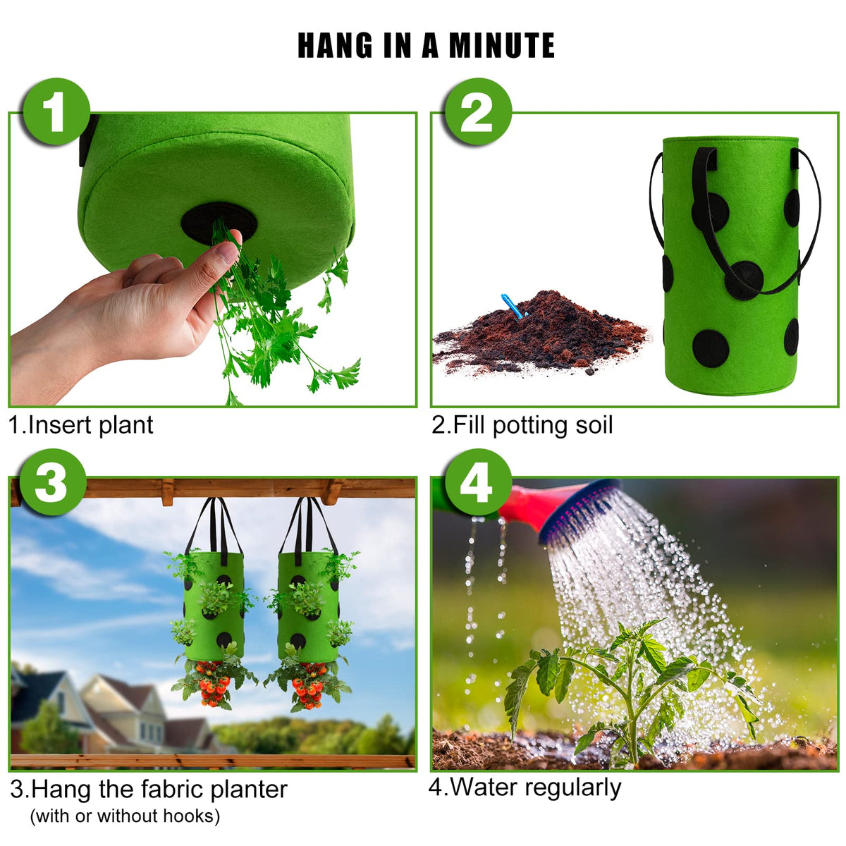 Homyhoo deer-resistant upside-down planter helps protect tomatoes