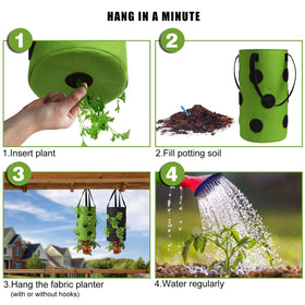 Homyhoo planters come with metal hooks for easy hanging.
