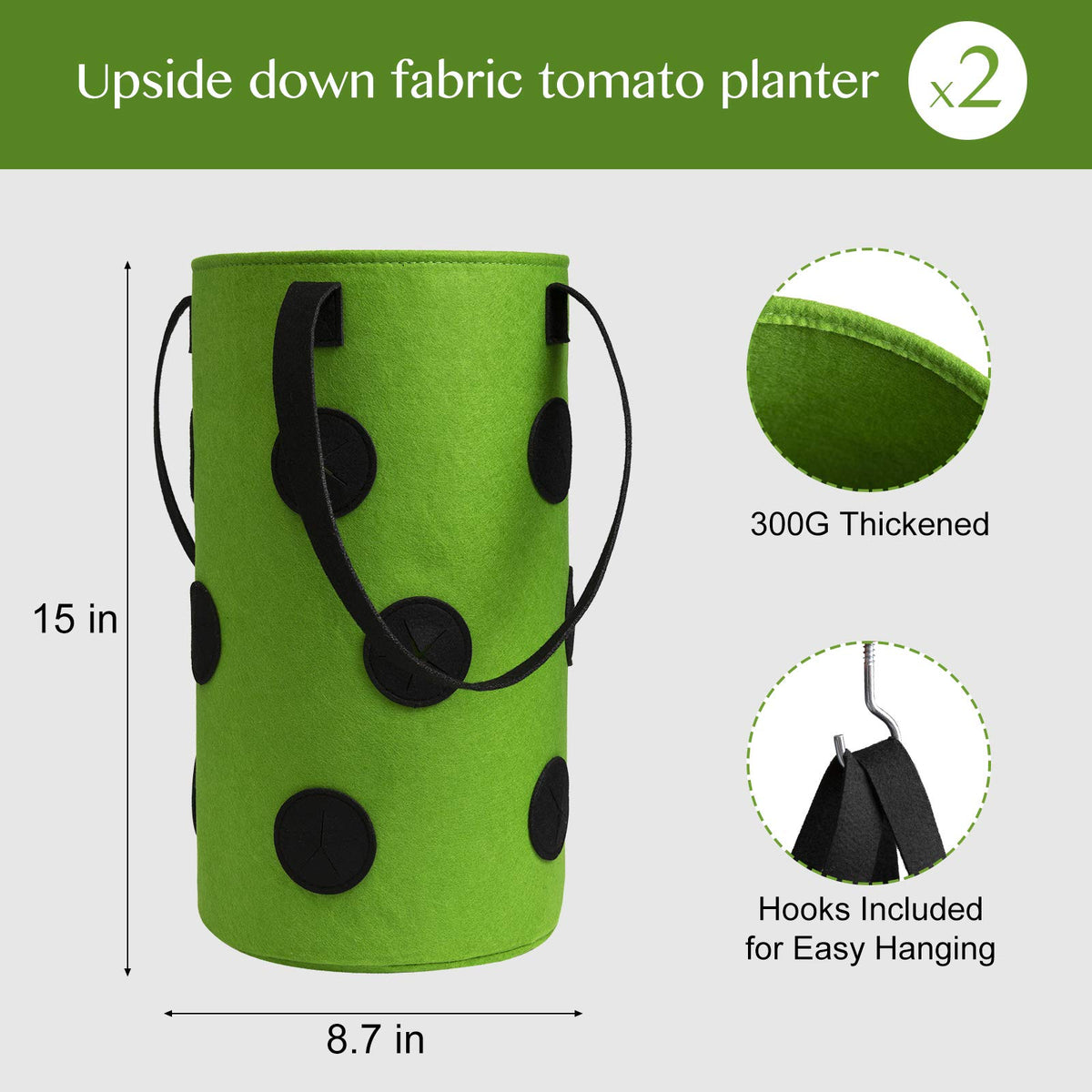 Homyhoo upside-down planter with 12 side openings for herbs and peppers.