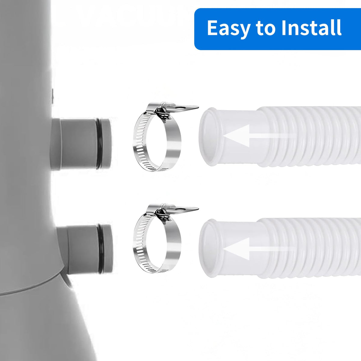 Homyplaza hose connects to pump with easy hand-tightening installation
