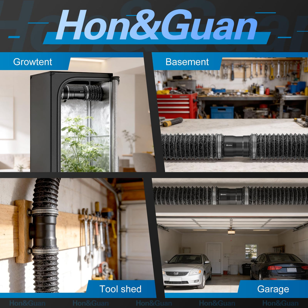 Hon&Guan compact 4-inch inline fan design saves space in HVAC setups.
