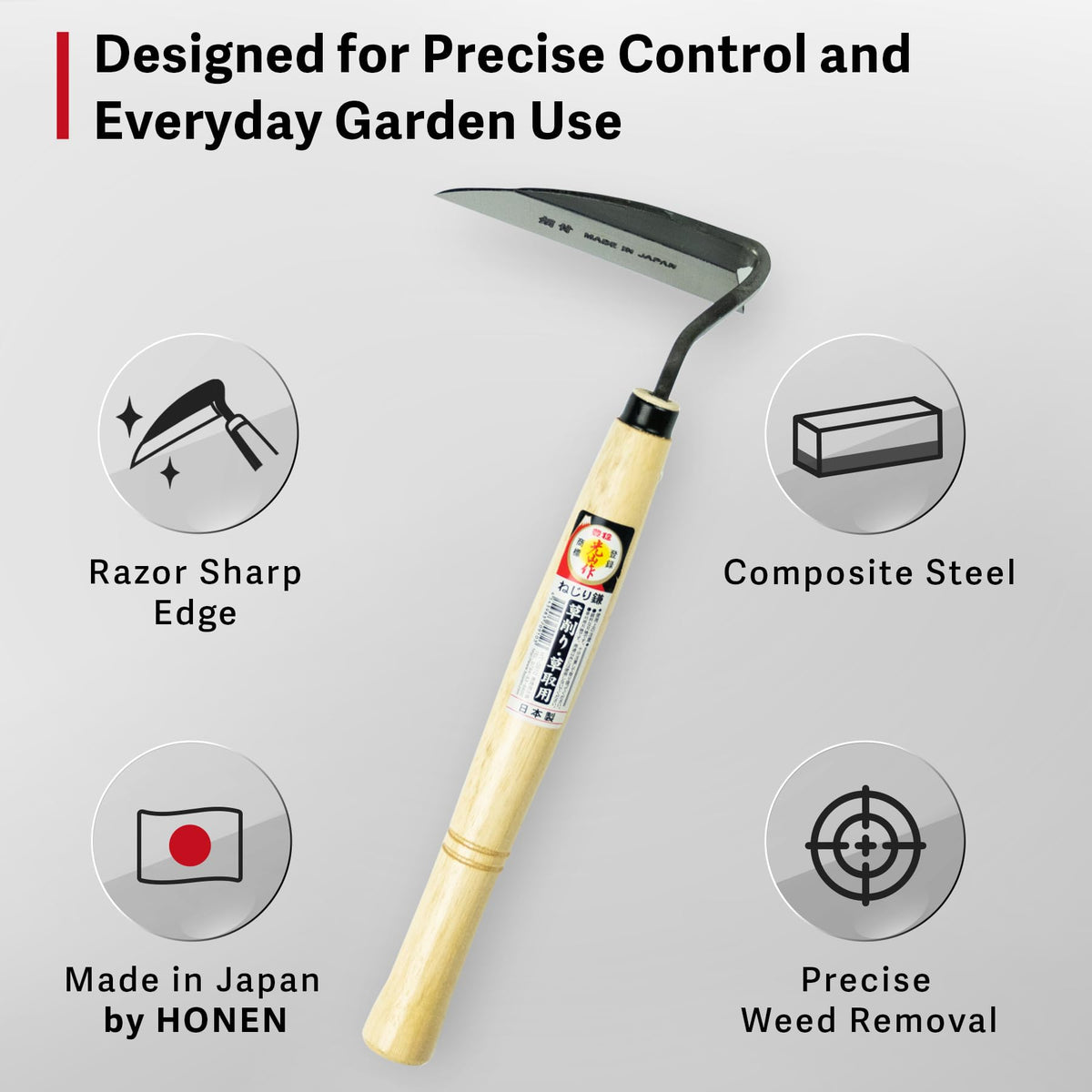 HONEN blade used along edges and borders for tidy edges