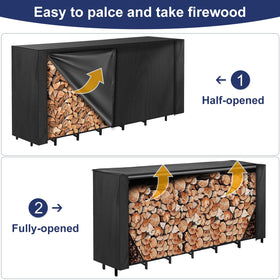 HONEST OUTFITTERS 8ft firewood rack cover easy cleaning and compact storage