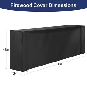 HONEST OUTFITTERS 8ft firewood rack cover side view with reinforced straps