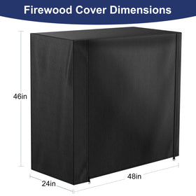 HONEST OUTFITTERS firewood cover zipper front flap for quick access to wood.