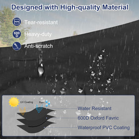 HONEST OUTFITTERS waterproof 600D Oxford material keeps the rack dry in showers.