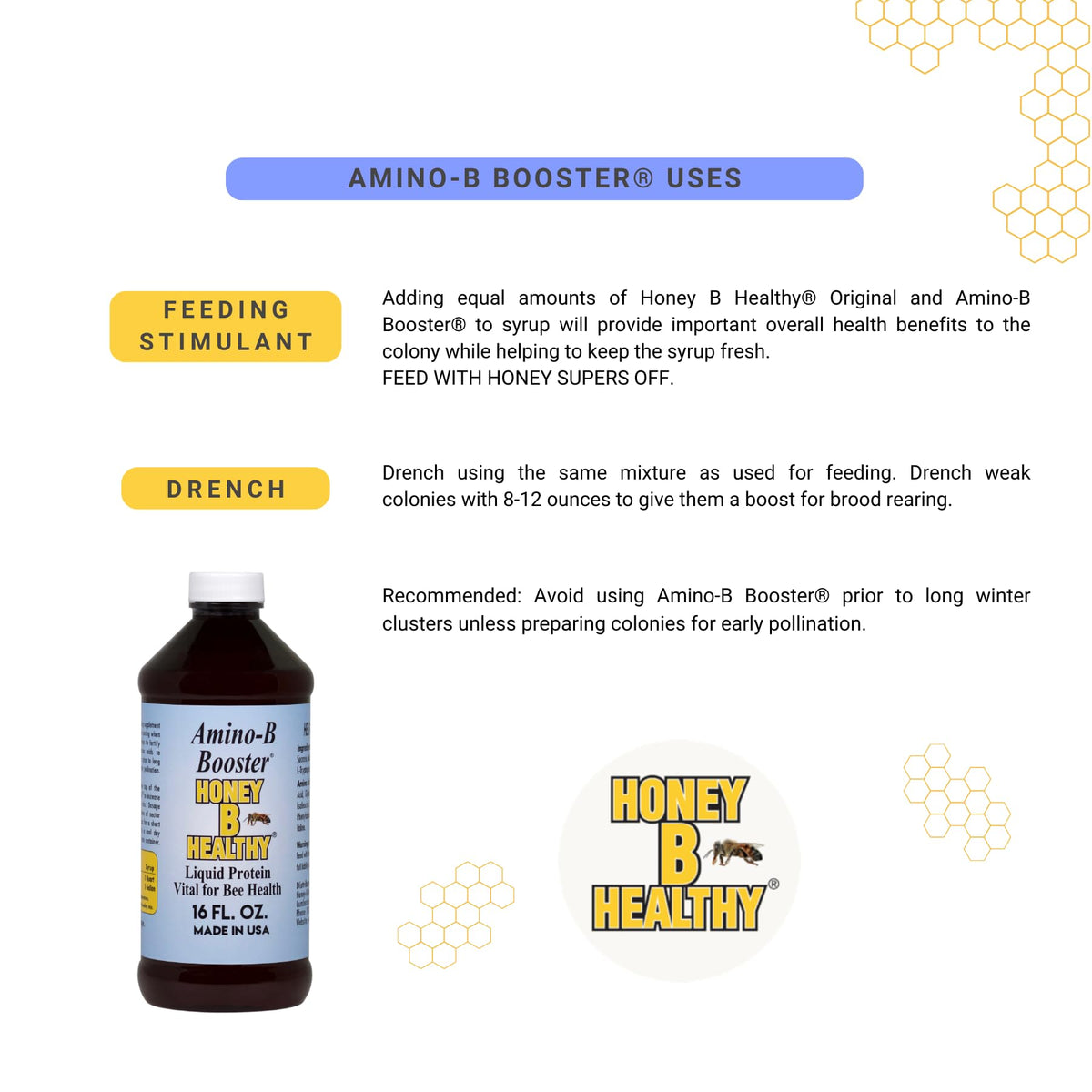 Build-up of packages and nucs with Amino-B Booster in action