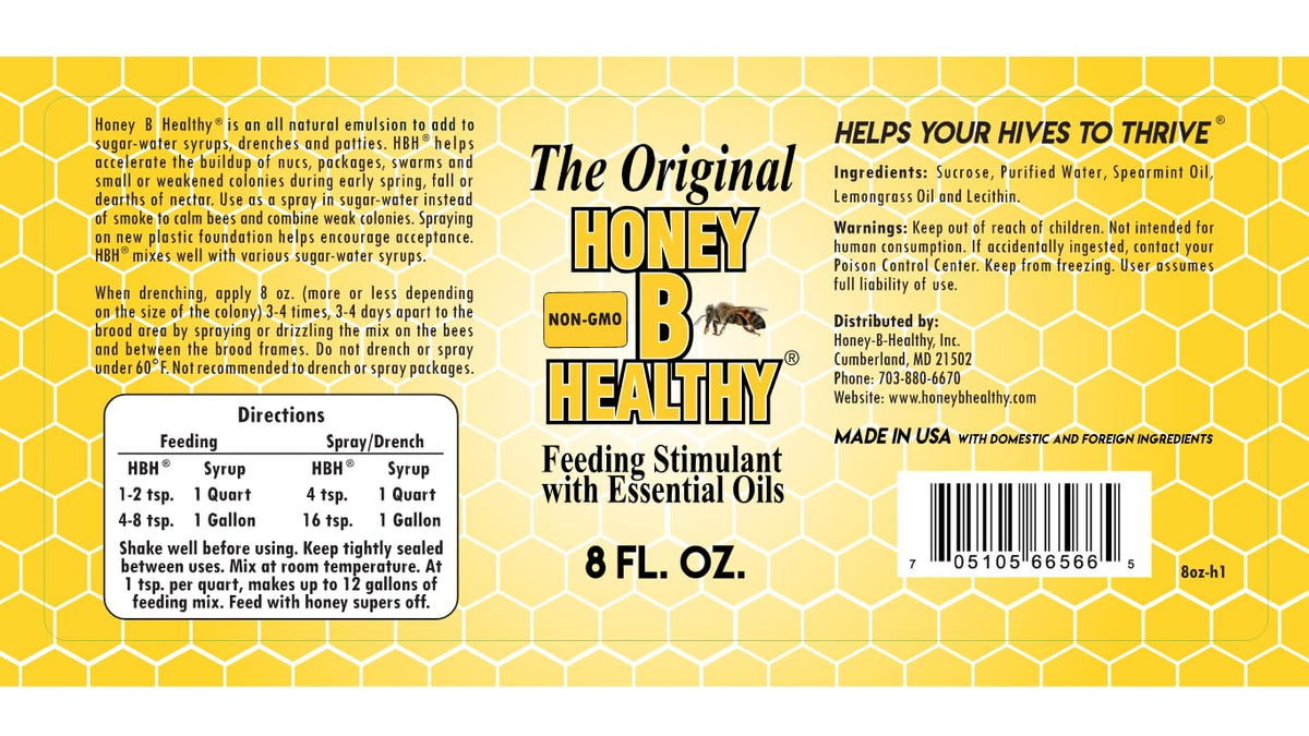 Honey B Healthy Original 8oz bottle against natural backdrop invites proactive feeding strategies.