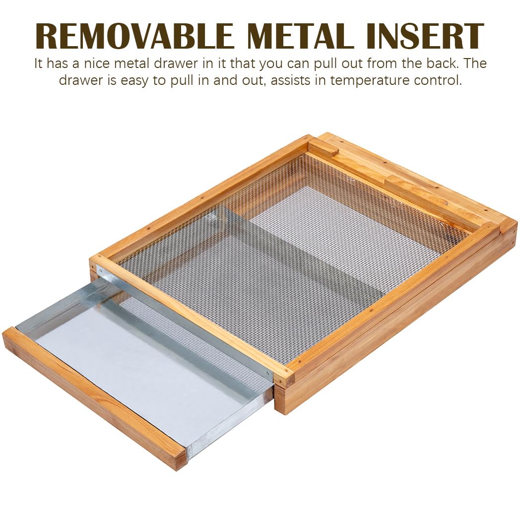 Honey Lake Langstroth bottom board mesh screen providing ventilation for healthy bees.