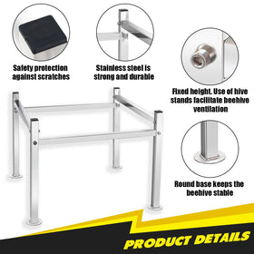 Honey Lake Metal Bee Hive Stand supports 8-10-frame hives with a one-piece design.