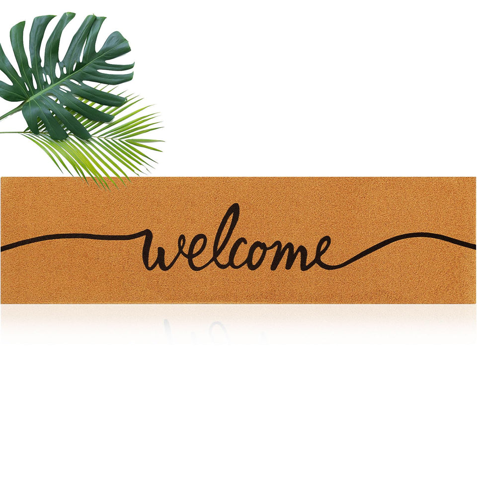 Honeydak front door mat with 60x16 size for spacious porch coverage and inviting entry.