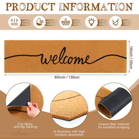 Honeydak extralong entryway mat enhances a wide doorway with safe, stable footing.