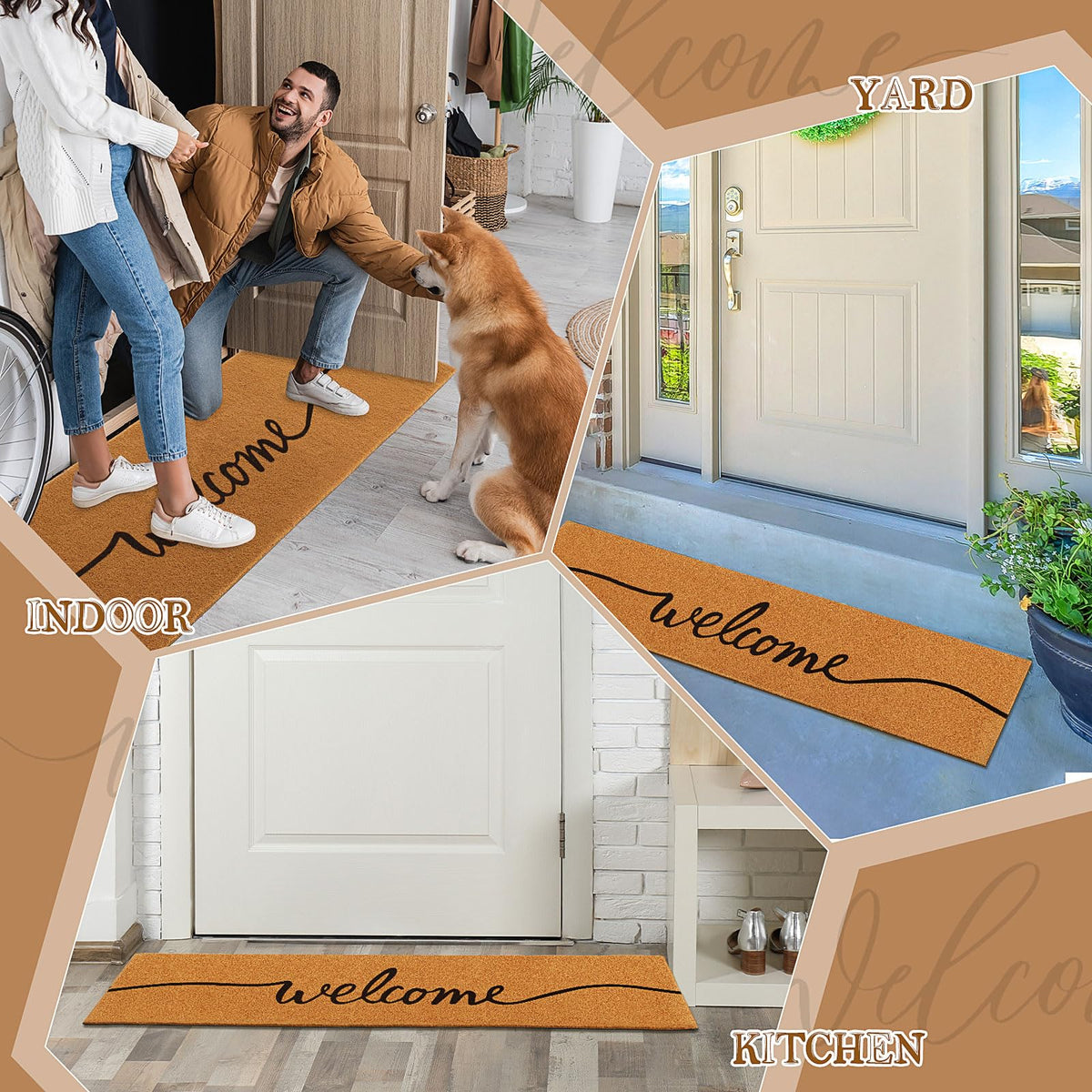 Honeydak outdoor entrance mat suitable for porches and patios, blending decoration and practicality.