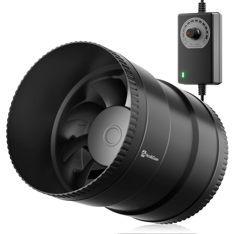 Hon&Guan 6 inch inline booster fan installation kit shows quick setup and easy maintenance.