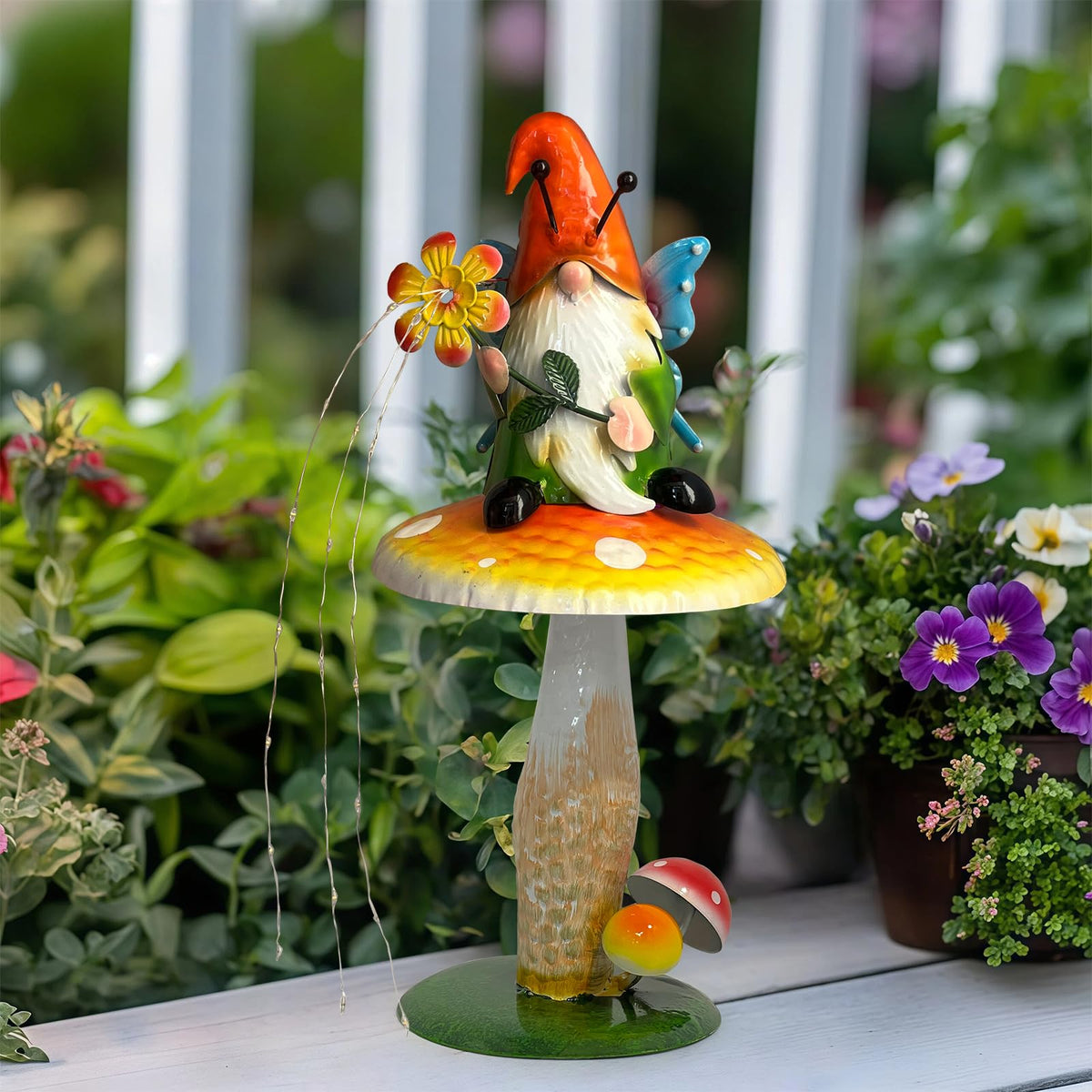 HONGLAND 16.5-inch gnome stands proudly for yard accents.