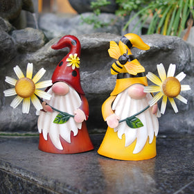 HONGLAND garden stakes gnome figures easy assembly and placement