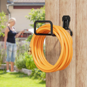 Hongmai heavy-duty hose bracket resists rust for long-lasting yard organization.