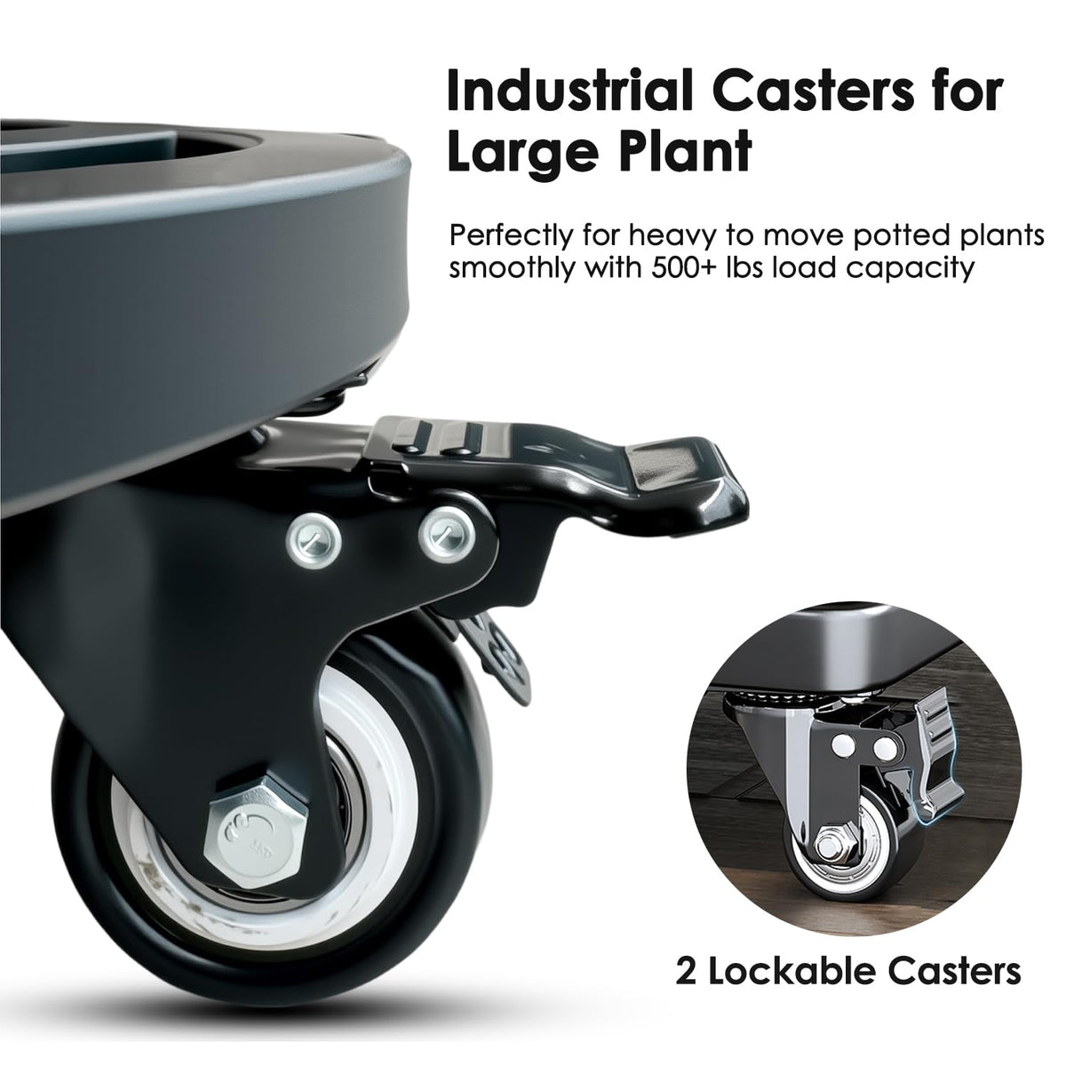 Hongsane lockable casters secure plants after repositioning