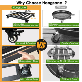 Hongsane lockable caster option keeps plants secure on slopes.