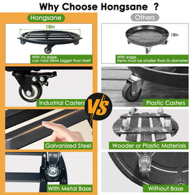 Hongsane caddy moving a heavy pot on outdoor patio