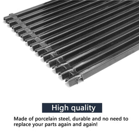 Porcelain enamel grates shown with easy-clean, SGS-tested quality.