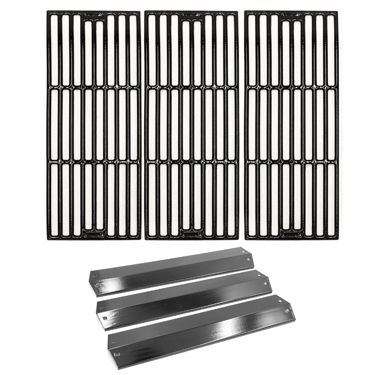 Hongso porcelain steel heat plates installed on Chargriller for even heat distribution
