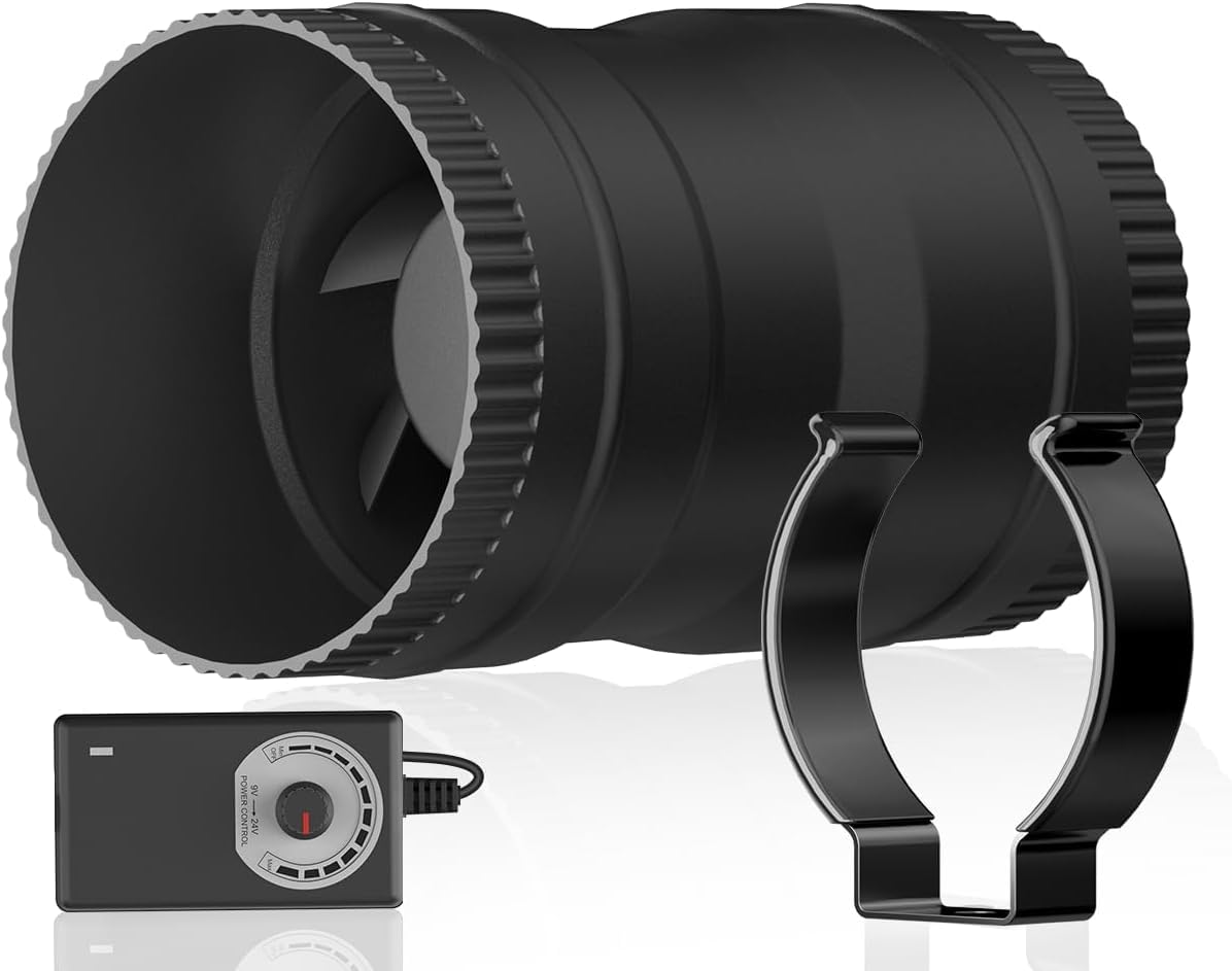 Hon&Guan 3in inline blower grow room application showcases odor control and airflow boost.