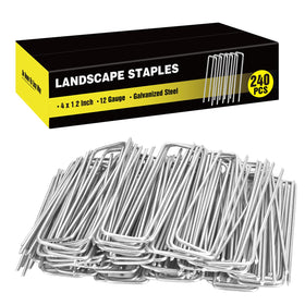 HongWay 4-inch landscape staples in packaging for easy storage.