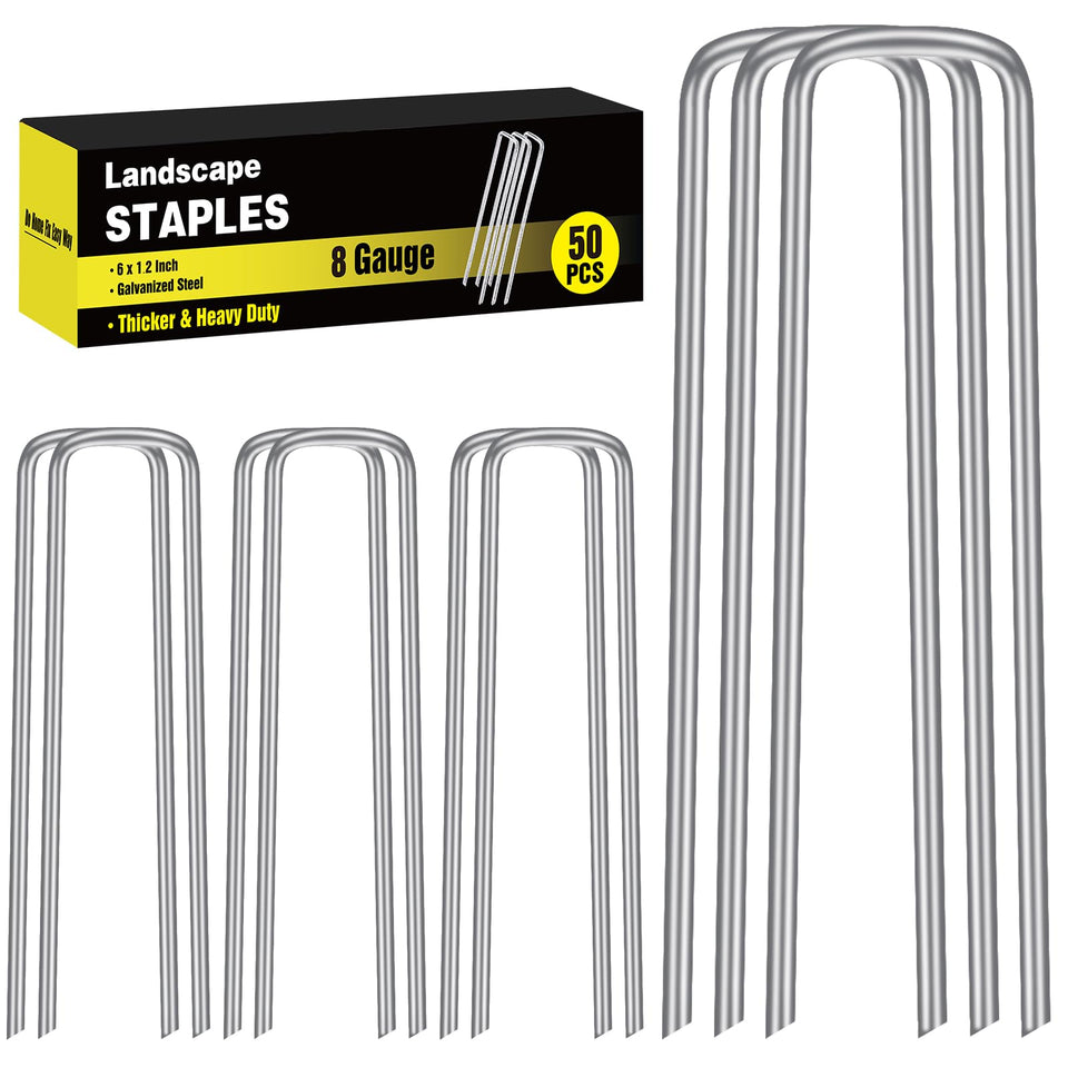 HongWay landscape staples 6-inch length stabilize turf and fencing in windy yards.