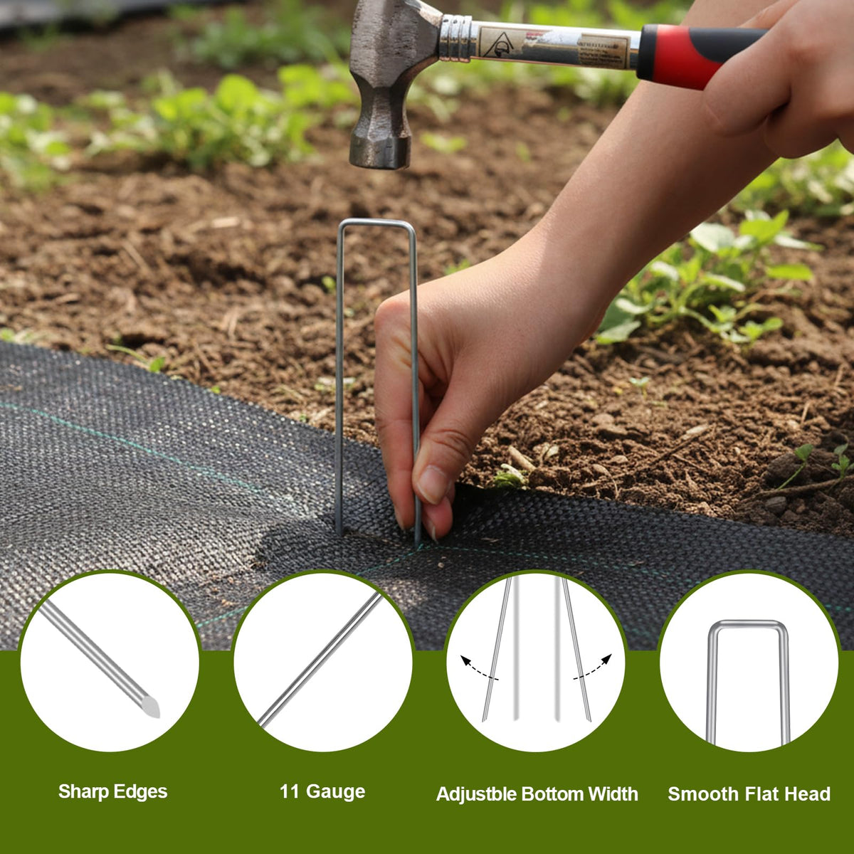 Beveled end on HongWay stake aiding quick insertion into soil