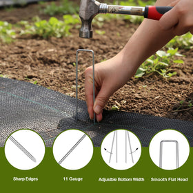 Beveled end on HongWay stake aiding quick insertion into soil