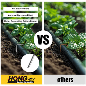 HongWay beveled end stakes angled view for smooth turf entry