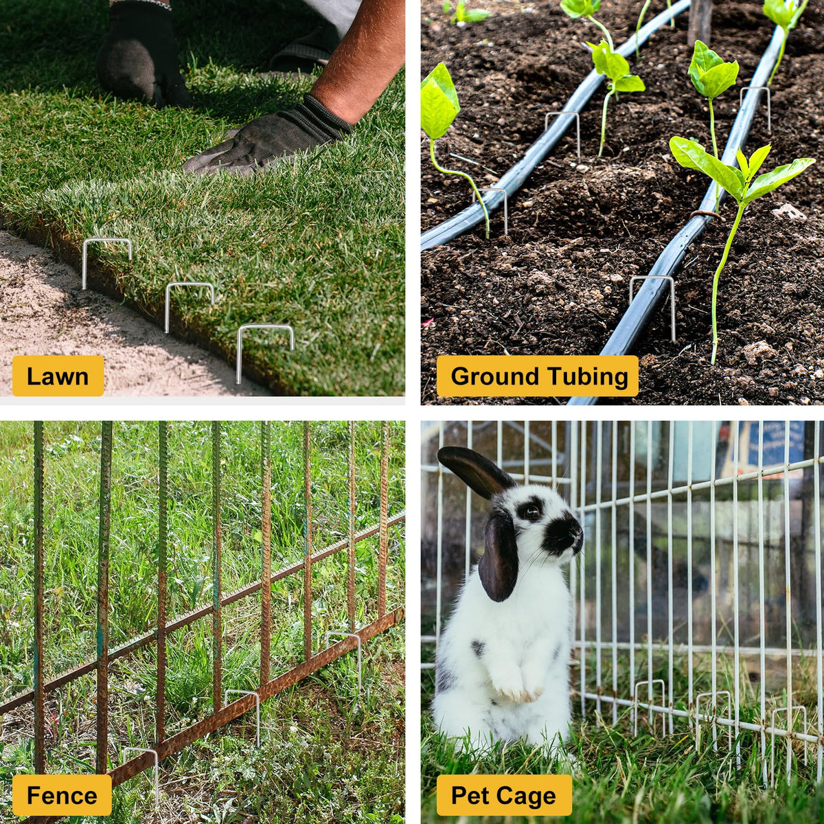 Fixing garden mesh and tarps with HongWay landscape staples.