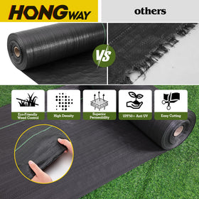 HongWay garden bed cover in use showing easy cut lines for custom fit.