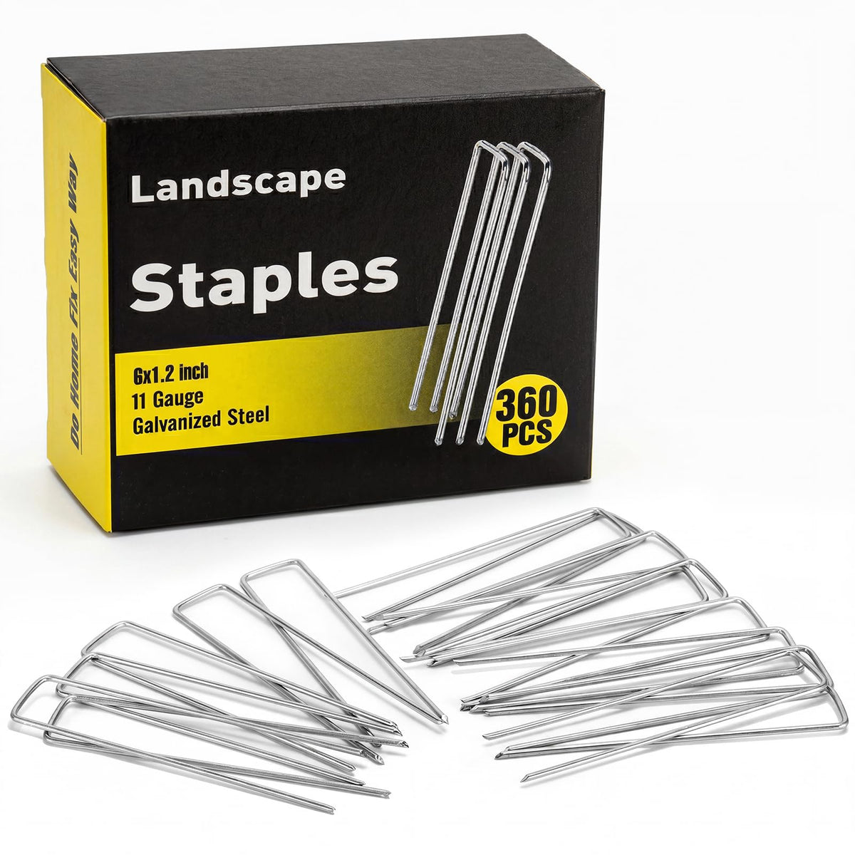 HongWay 360-pack six-inch landscape staples stabilize landscape fabric and turf