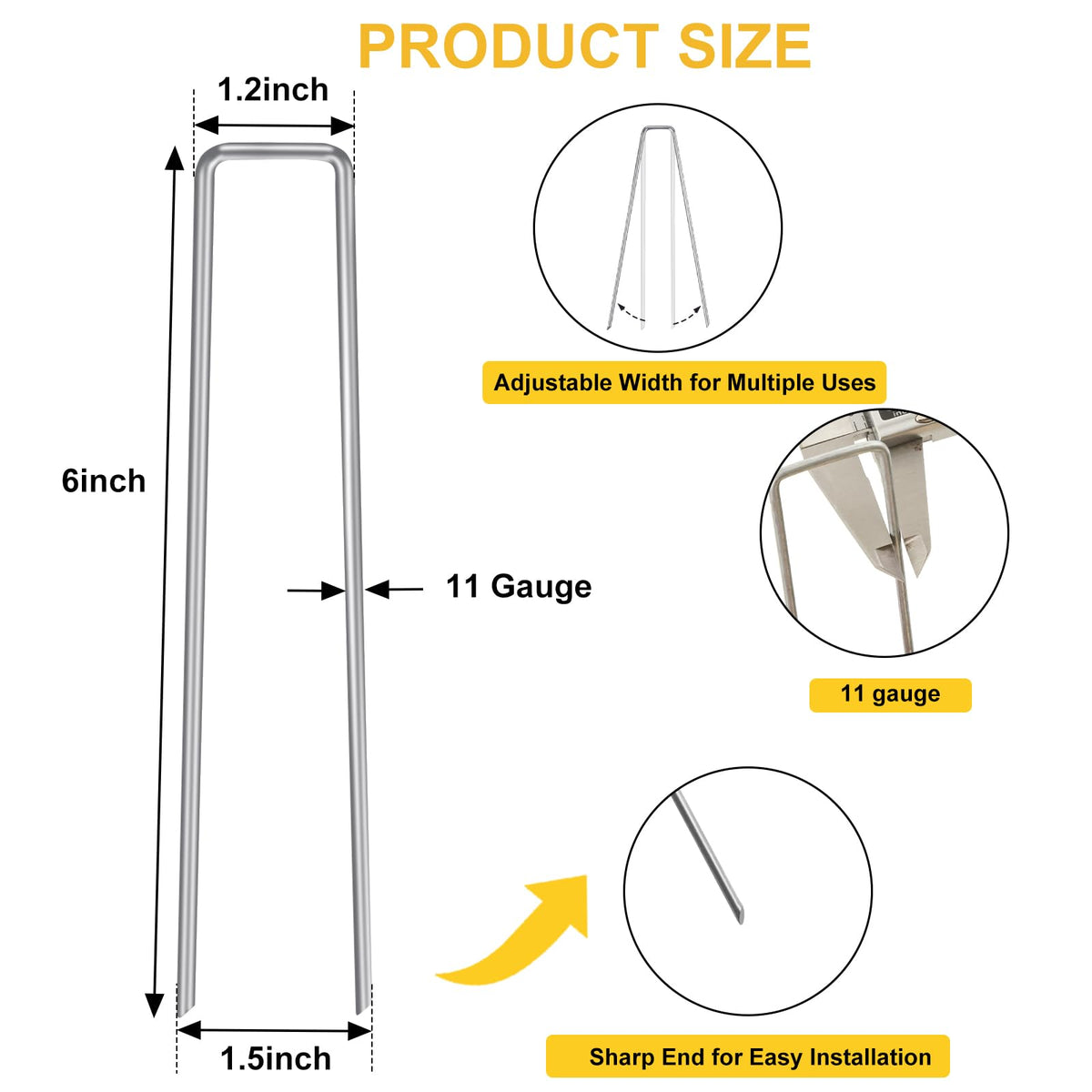 HongWay galvanized ground stakes resist rust for outdoor use