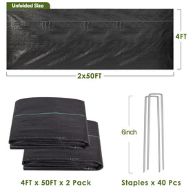 HongWay 40 U-shaped staples kit secures landscape fabric for a clean installation.