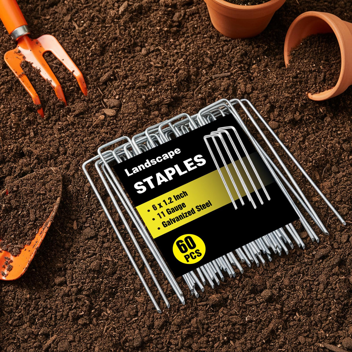 HongWay U-shaped garden stakes with beveled ends for easy ground penetration