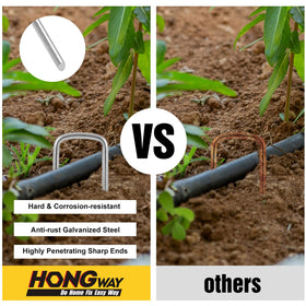 HongWay landscape stakes suitable for turf, tents, fences, and pet enclosures.