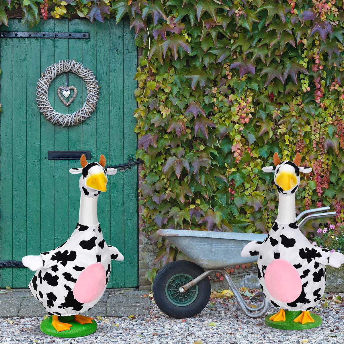 Honic cow goose outfit durable fabric keeps colors vibrant in the yard