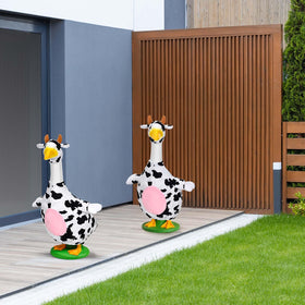 Honic cow goose outfit garden display inspires playful seasonal scenes