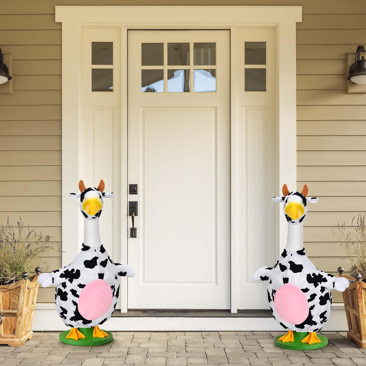 Honic cow goose outfit porch decor shot elevates outdoor spaces