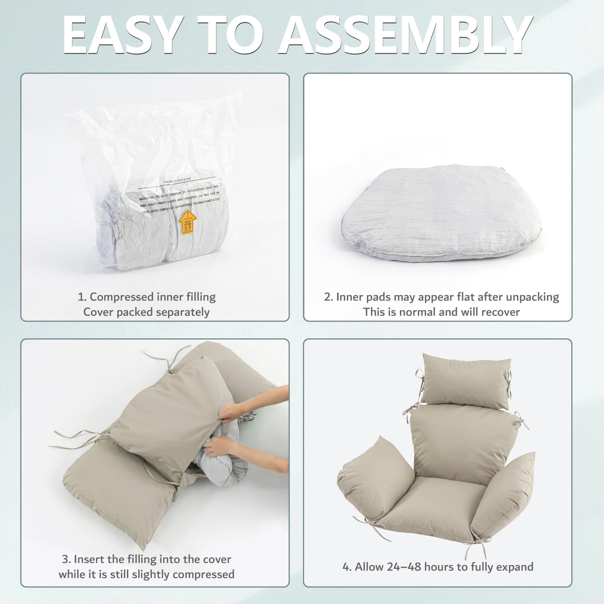 Honorbox cushion recovers after compression for quick ready use outdoors.