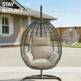 Honorbox cushion fits most single hanging egg chairs for versatile setup.