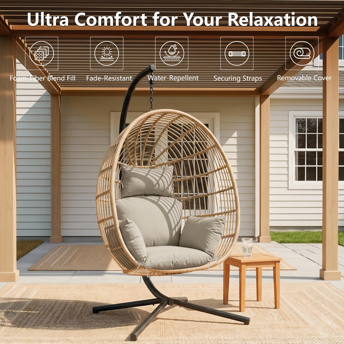 Honorbox cushion fabric is water-repellent, protecting against light rain.