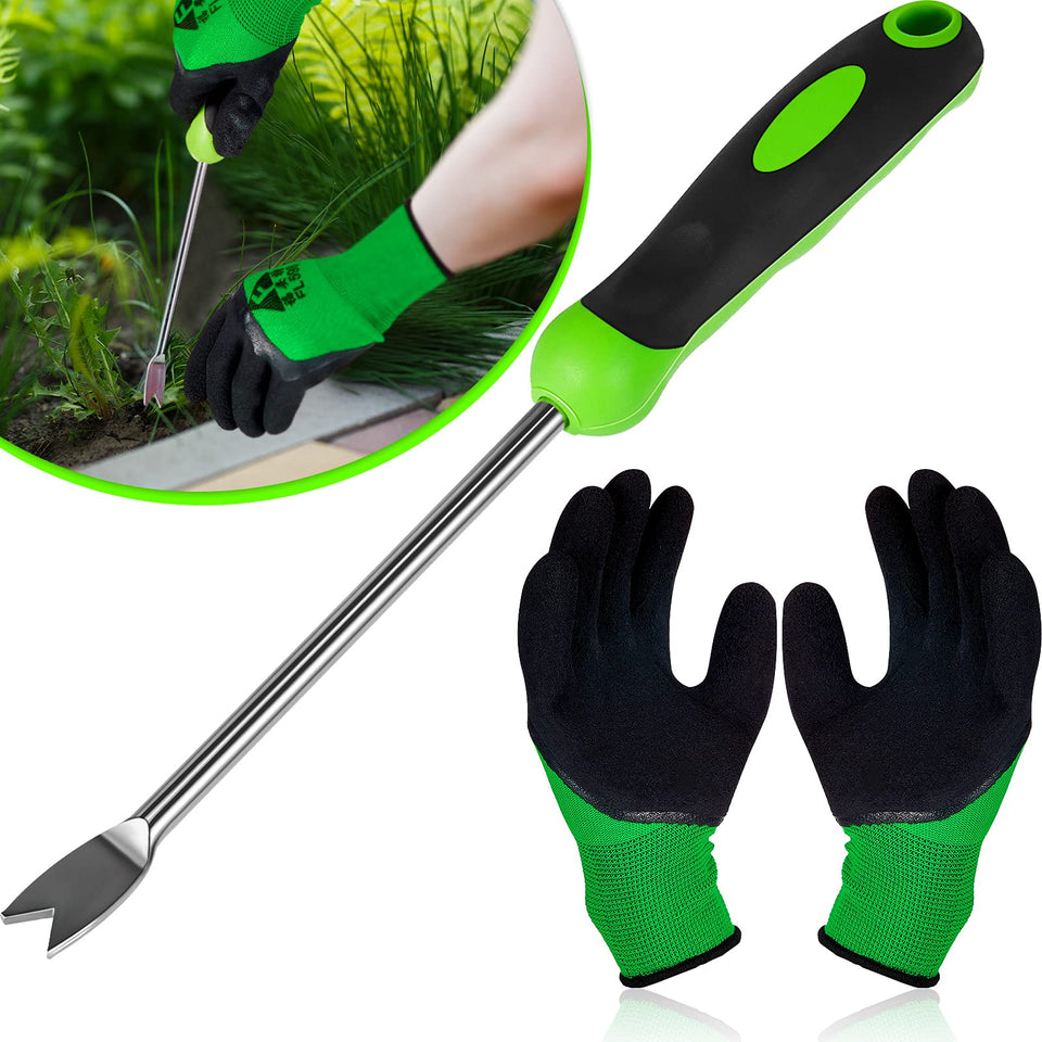 Honoson dandelion weed puller with soft handle removes stubborn weeds effortlessly