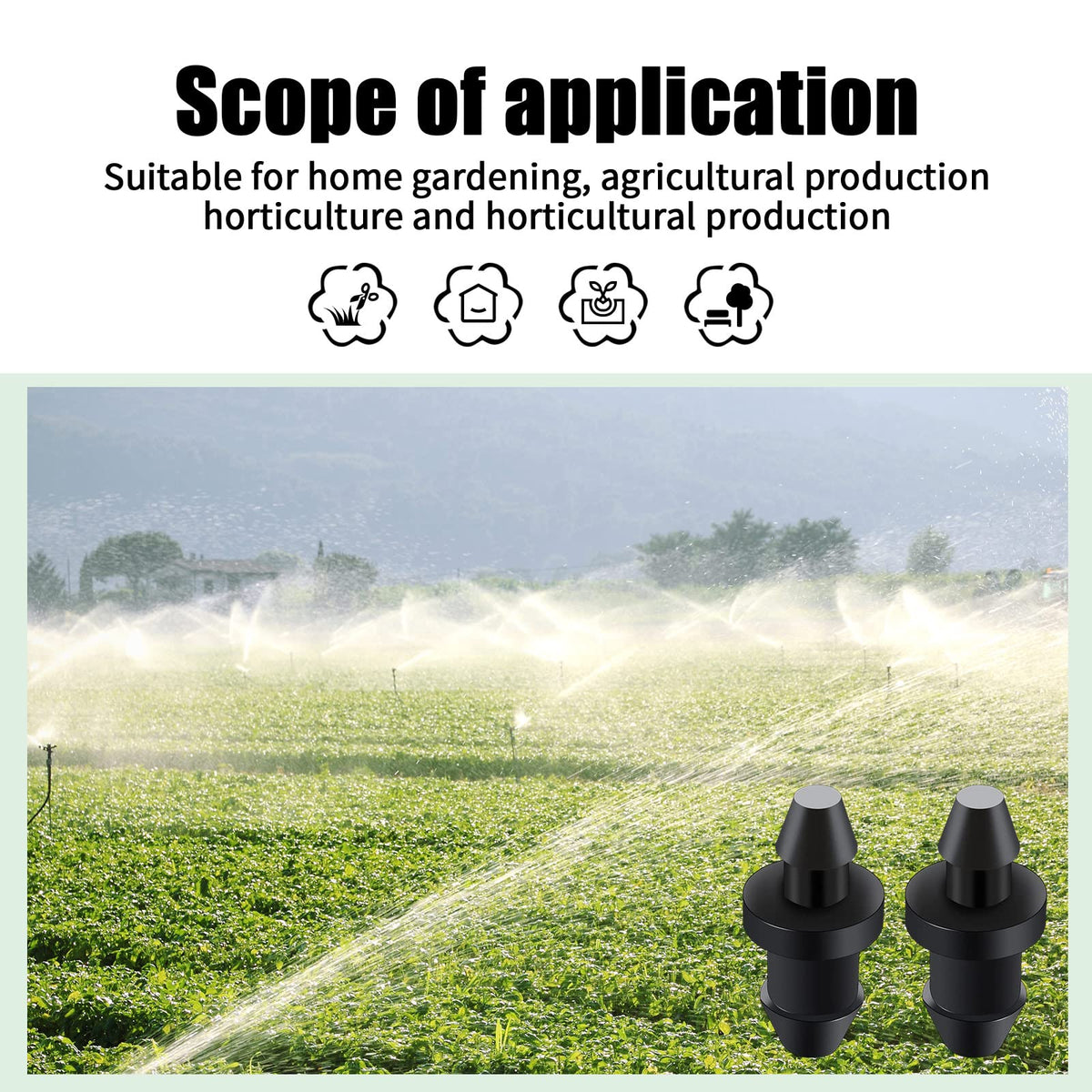 Honoson garden irrigation scene shows easy plug application and tidy piping.
